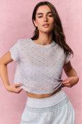 Rubin Cropped Cotton Tee - CHAPPARAL BLUE