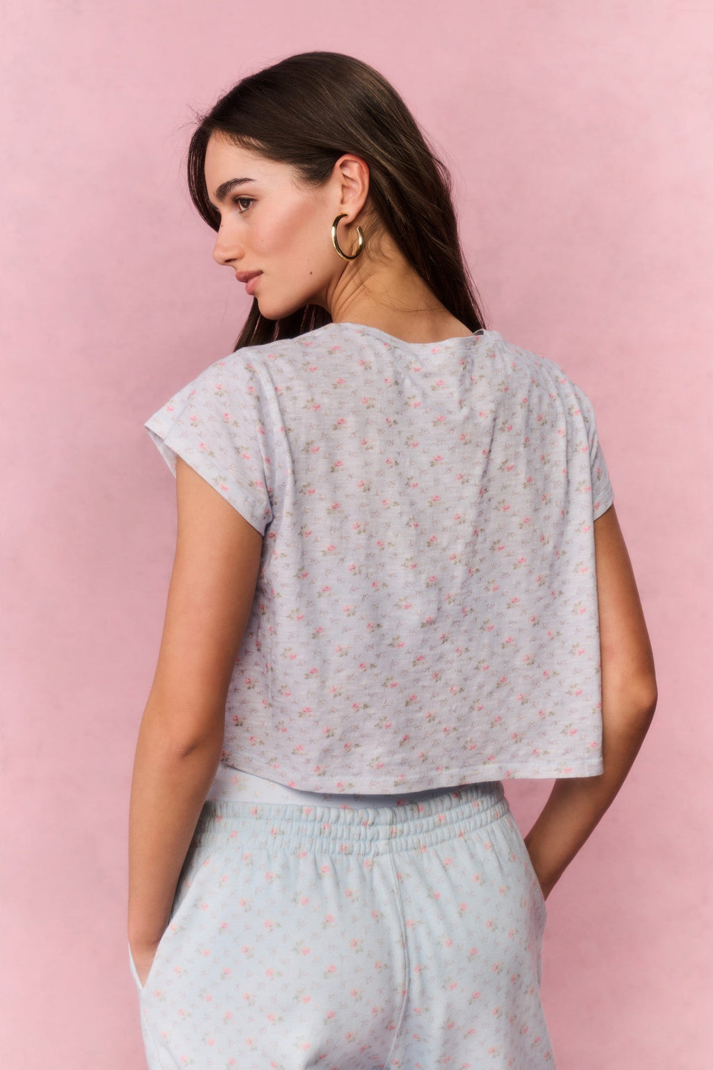 Rubin Cropped Cotton Tee - CHAPPARAL BLUE