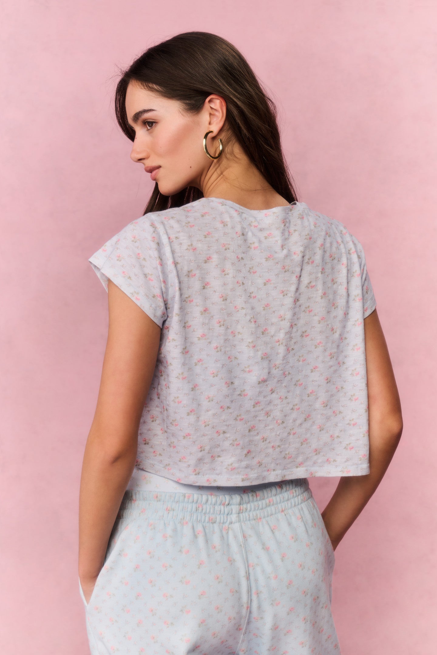 Rubin Cropped Cotton Tee - CHAPPARAL BLUE